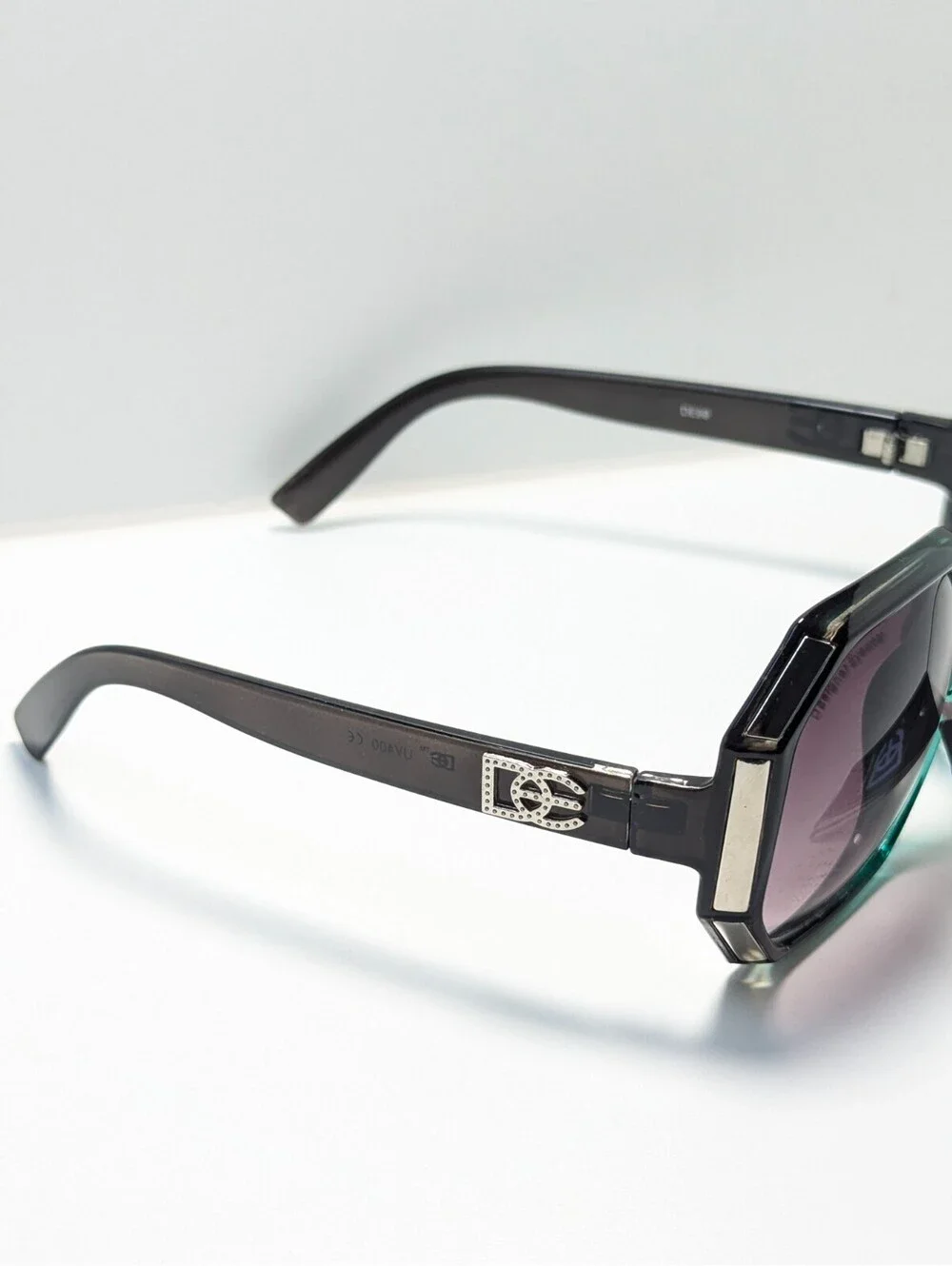 Designer Eyewear DE99 Purple UV Black Green Oversized Oval Women’s Sunglasses